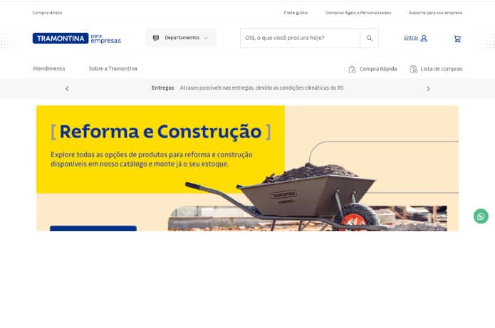 Tramontina 推出 B2B 电子商务，以扩大覆盖范围并促进企业采购